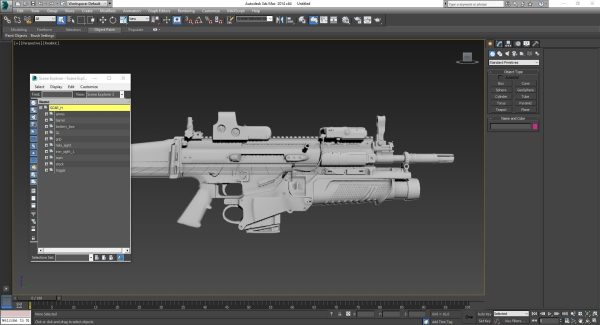 FN SCAR-H 3D Model With Equipments