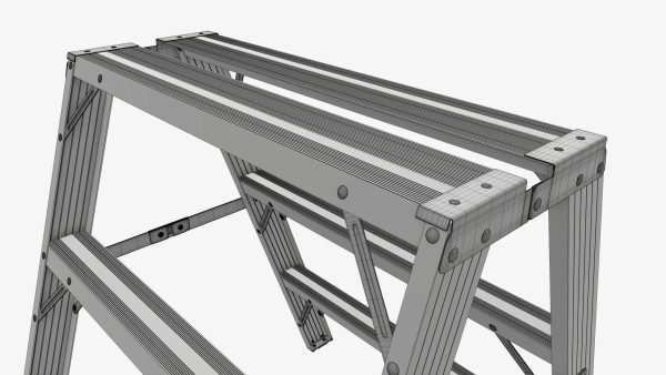 Foldable sawhorse ladder