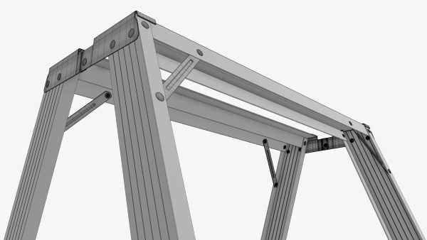 Foldable sawhorse ladder
