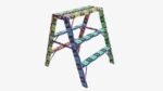 Foldable sawhorse ladder