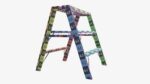 Foldable sawhorse ladder