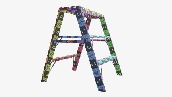 Foldable sawhorse ladder