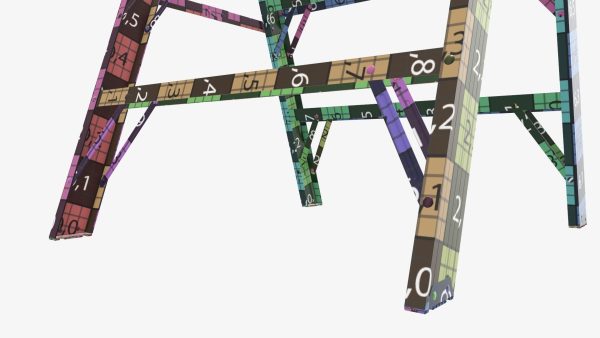 Foldable sawhorse ladder