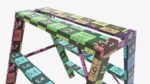 Foldable sawhorse ladder