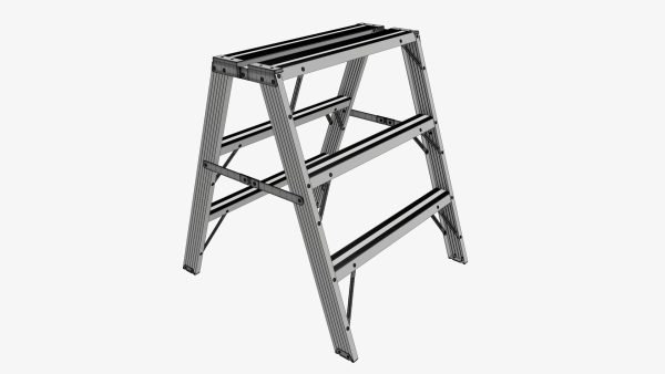Foldable sawhorse ladder
