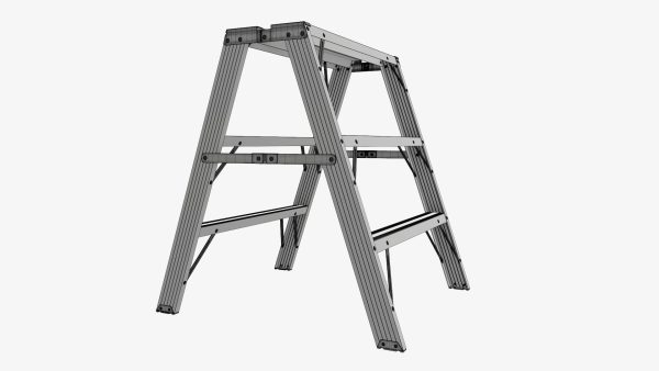 Foldable sawhorse ladder