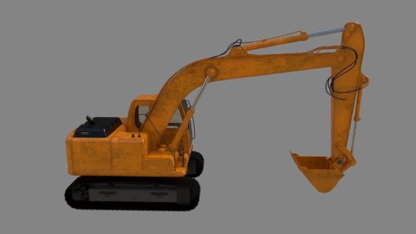 forkcrane orange excavator