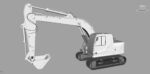 forkcrane orange excavator