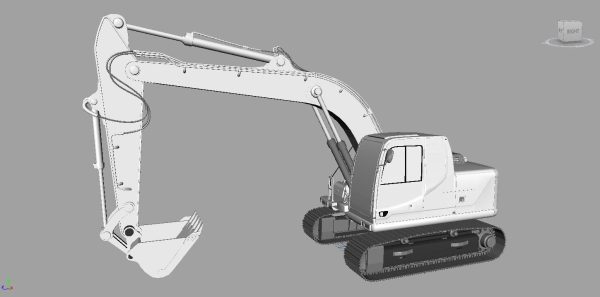 forkcrane orange excavator