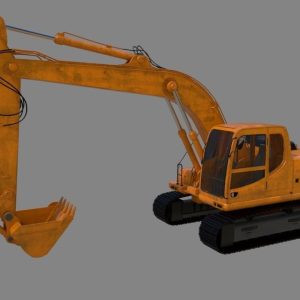 forkcrane orange excavator