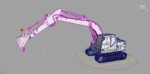 forkcrane orange excavator