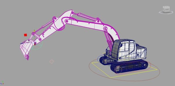 forkcrane orange excavator