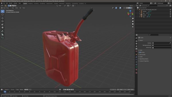 Fuel Can with Flexible Spout Red