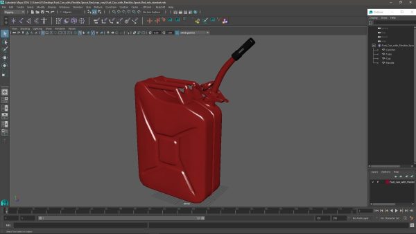 Fuel Can with Flexible Spout Red