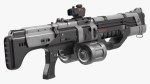 Futuristic Combat Robot with Assault Rifle