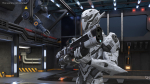 Futuristic Combat Robot with Assault Rifle