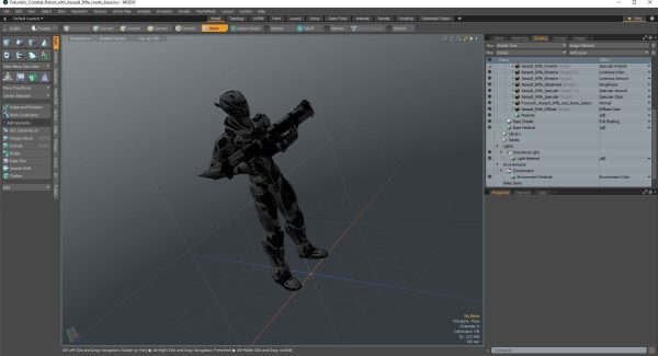Futuristic Combat Robot with Assault Rifle