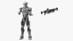 Futuristic Combat Robot with Assault Rifle