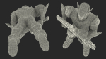 Futuristic Combat Robot with Assault Rifle