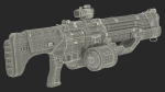 Futuristic Combat Robot with Assault Rifle