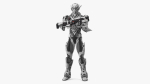 Futuristic Combat Robot with Assault Rifle