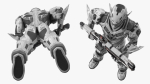 Futuristic Combat Robot with Assault Rifle