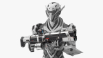 Futuristic Combat Robot with Assault Rifle