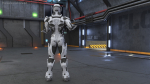 Futuristic Combat Robot with Assault Rifle