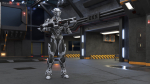 Futuristic Combat Robot with Assault Rifle