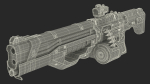 Futuristic Combat Robot with Assault Rifle