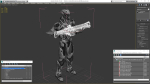 Futuristic Combat Robot with Assault Rifle