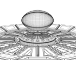 Futuristic Rugby Ball and Stage