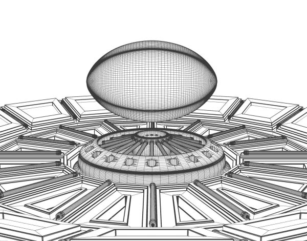 Futuristic Rugby Ball and Stage