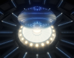 Futuristic Rugby Ball and Stage