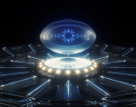 Futuristic Rugby Ball and Stage