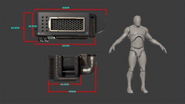 Futuristic Scifi Industry Aircon- Game Ready - PBR