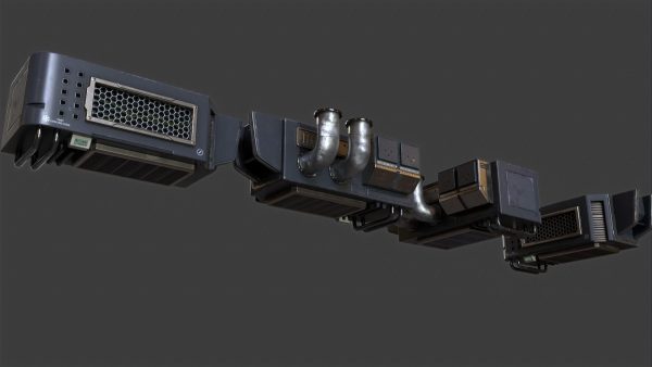 Futuristic Scifi Industry Aircon- Game Ready - PBR