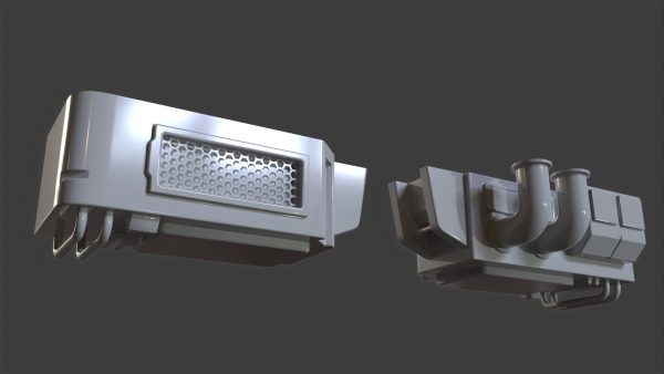 Futuristic Scifi Industry Aircon- Game Ready - PBR