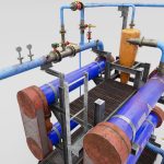 Game asset low poly industrial factory object 001