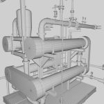 Game asset low poly industrial factory object 001