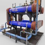 Game asset low poly industrial factory object 001