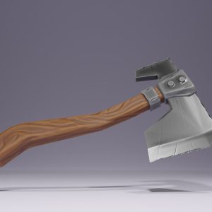 Game Ready Wooden Axe Low-poly 3D model