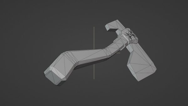 Game Ready Wooden Axe Low-poly 3D model