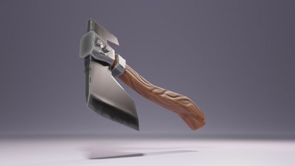 Game Ready Wooden Axe Low-poly 3D model