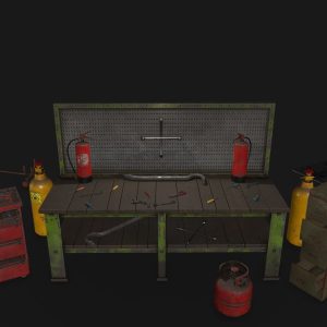 garage-set-3d-model-low-poly-obj-fbx-blend