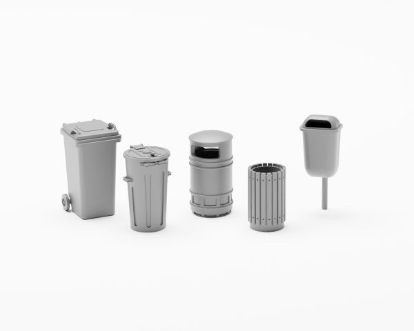 Garbage pack - Set of 13 containers and bins in H0 scale