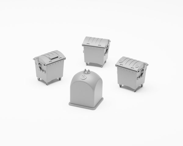 Garbage pack - Set of 13 containers and bins in H0 scale