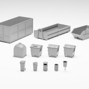 Garbage pack - Set of 13 containers and bins in H0 scale