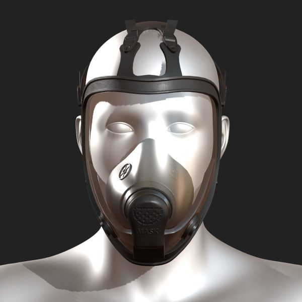 Gas mask black protection futuristic technology