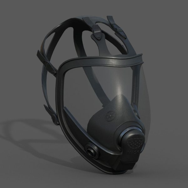 Gas mask black protection futuristic technology